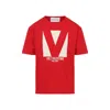Valentino Crewneck Graphic Print T-shirt Logo In Red