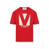 Valentino Crewneck Graphic Print T-shirt Logo In Red