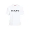 Valentino Cotton Crew Neck T-shirt With Graphic Print In White