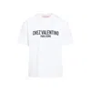 Valentino Cotton Crew Neck T-shirt With Graphic Print In White