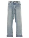 Valentino Rolled Cuffs Denim Trousers In Light Blue