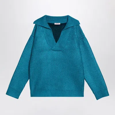 Valentino Garavani Turquoise Silk Blend Sweater