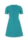 Valentino Garavani Turquoise Wool Blend Dress In Blue