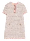 Valentino Womens Multicolor. Embellished Short-sleeves Woven Mini Dress In Pink