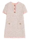 Valentino Womens Multicolor. Embellished Short-sleeves Woven Mini Dress In Pink