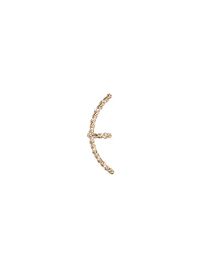 Valentino Garavani Twisted Crystal Ear Cuff In Gold