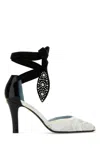 Valentino Garavani Two-tone Lace And Leather Foliefoliage Pumps