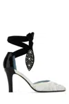 Valentino Garavani Women Two-tone Lace And Leather Foliefoliage Pumps In White
