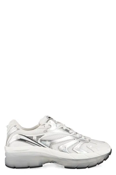 Valentino Garavani Two-tone Leather And Fabric Low-top Ms-2960 Sneakers
