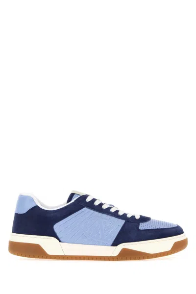 Valentino Garavani Two Tone Leather And Suede Sparry Sneakers In Multi