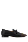 Valentino Two-tone Leather Loafers Tassel Detail In Black