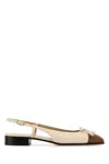 Valentino Garavani Two-tone Leather Valet Du Roe Ballerinas In Neutral