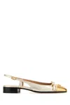 Valentino Valet Du Roi Vlogo Metallic Leather Slingback Ballerina Flats In Multi