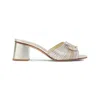 Valentino Garavani 60mm Vlogo Sandals In Silver Platinum Bronze
