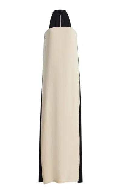 Valentino Garavani Two-tone Silk-cady Gown In Ivory
