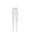 Valentino Logo Waistband Lace Detailed Tights In White