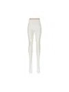 Valentino Logo Waistband Lace Detailed Tights In White