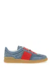 Valentino Garavani Men Upvillage Low Top Sneaker In Split Leather And Calfskin Nappa Leather In Gray