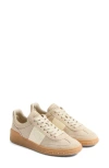 Valentino Leather Sneakers With Panelled Design And Side Stripe Detailing In Neutral