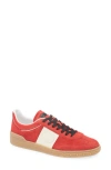Valentino Garavani Upvillage Low Top Trainer In Split Leather And Calfskin Nappa Leather In Red/coral/ivory