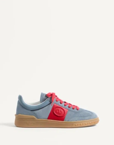 VALENTINO GARAVANI VALENTINO GARAVANI UPVILLAGE LOW TOP TRAINER IN SPLIT LEATHER AND CALFSKIN NAPPA LEATHER