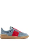 Valentino Garavani Men Upvillage Low Top Sneaker In Split Leather And Calfskin Nappa Leather In Blue
