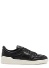 Valentino Black Upvillage Low Top Nappa Leather Sneakers In Black