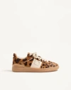 Valentino Garavani Upvillage Trainer In Pony-effect Calfskin Leather Woman Animal Print 40.5