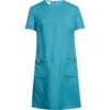Valentino Garavani V-detail Crepe Couture Minidress In Blue