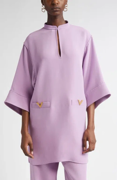 Valentino Garavani V-detail Crepe Couture Tunic Top
