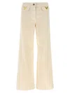 Valentino Garavani Ivory Denim Jeans In Neutral