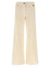 Valentino Vgold Low-rise Wide-leg Jeans In White
