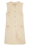 Valentino Short Dress In Wool And Cashmere In Neutral