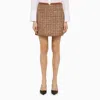 Valentino V Gold Brown Mini Skirt In Brown