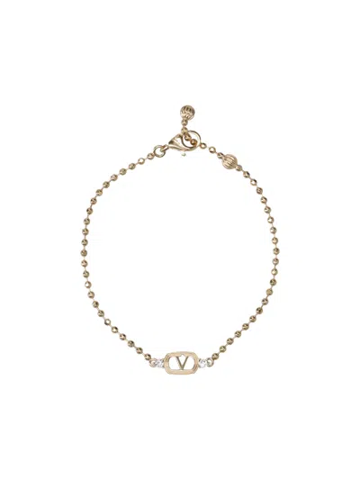 Valentino Garavani V Logo Chain Bracelet In Gold