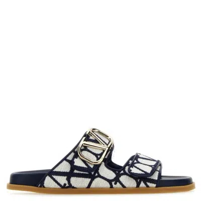 Valentino Garavani Vlogo Pantoletten In Blue