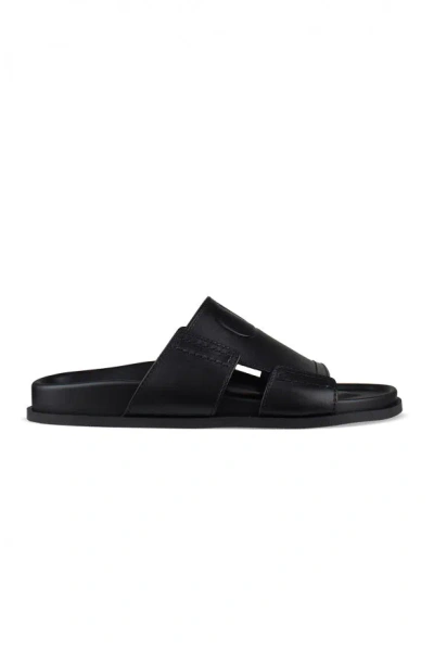 Valentino Garavani Logo-detail Leather Sandals In Black