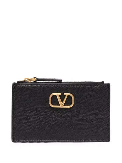 Valentino Garavani Vlogo Signature Card Holder In Black