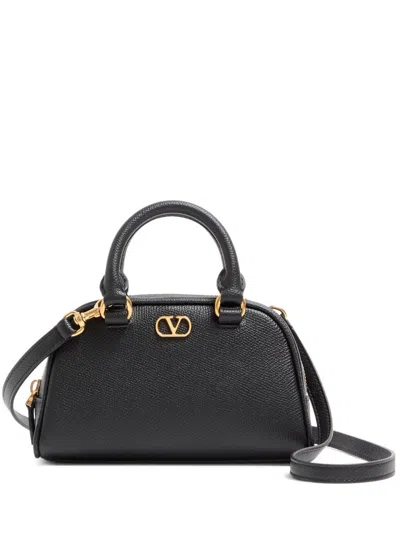 Valentino Garavani V Logo Signature Leather Mini Bag In Black