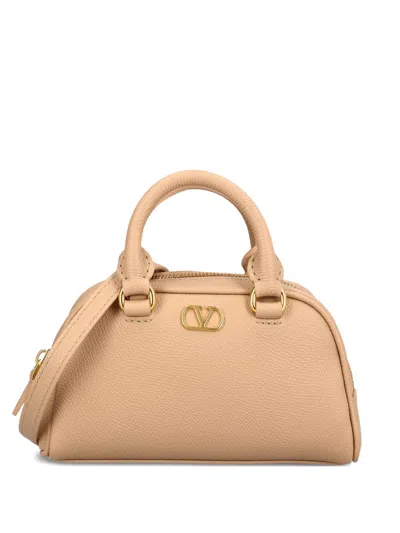 Valentino Garavani V Logo Signature Leather Mini Bag In Pink