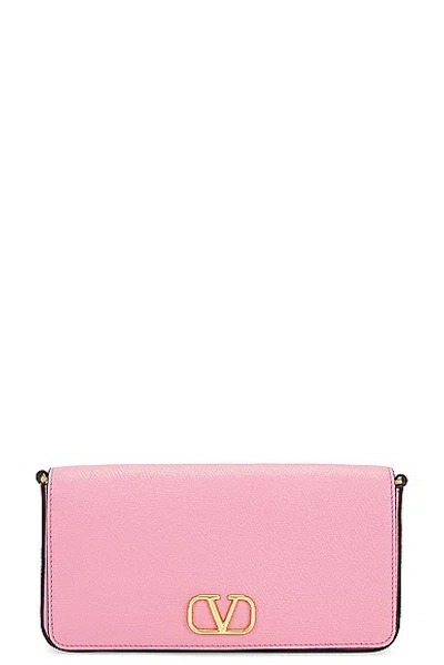 Valentino Garavani V Logo Signature Shoulder Bag In Candy Rose