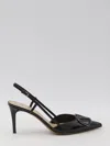 Valentino Vlogo Signature Patent Leather Slingback Pumps In Black