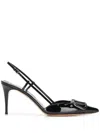 Valentino Garavani Vlogo Signature Slingback Pump In Eel 80mm Woman Black 42