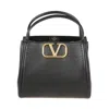 Valentino Garavani V Plaque Double Top Handle Tote In Black