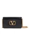 Valentino Garavani Garavani Vain Clutch Bag In Shiny Calfskin Woman Black Uni In Black