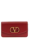 Valentino Crossbody Bags With Gold-tone Hardware And Chain Strap In Red
