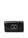 Valentino Garavani Black Leather Crossbody Bag In Black