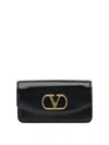 Valentino Garavani Black Leather Crossbody Bag In Black