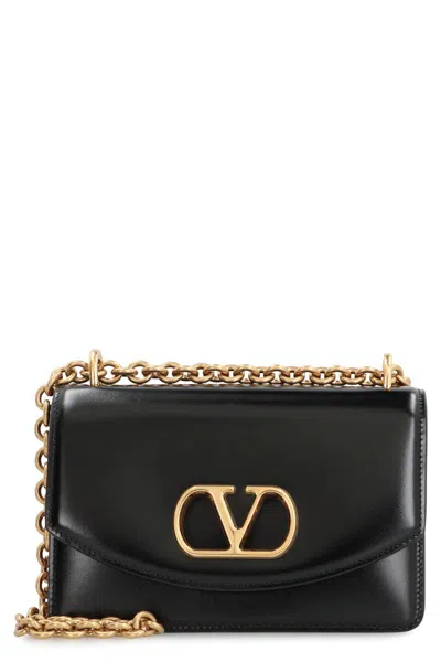 Valentino Garavani Vain Leather Crossbody Bag In Black