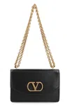 Valentino Garavani Vain Leather Shoulder Bag In Black